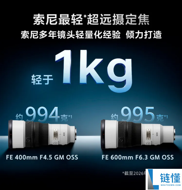 索尼发布超轻1kg以下G大师超远摄定焦镜头:手持拍鸟轻松无压力