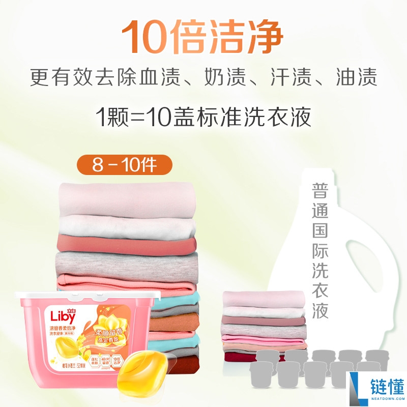立白小苍兰洗衣凝珠34颗*3盒，48小时持久留香仅售31.4元