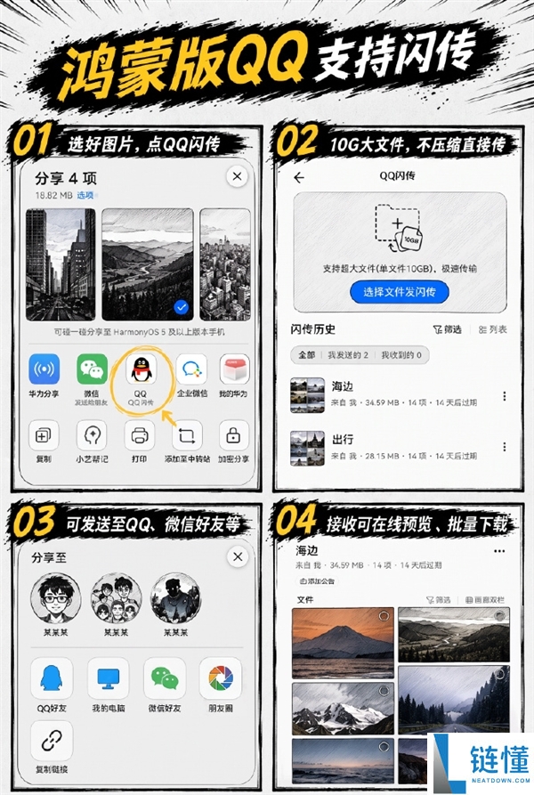 鸿蒙版QQ上线数十项新功能：支持10G文件传输给微信好友