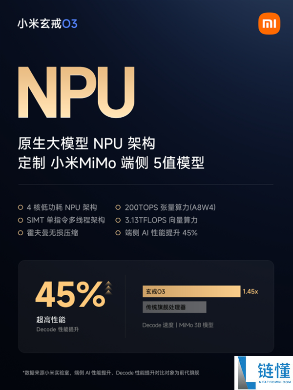 小米玄戒O3芯片重构NPU架构：200TOPS张量算力解析