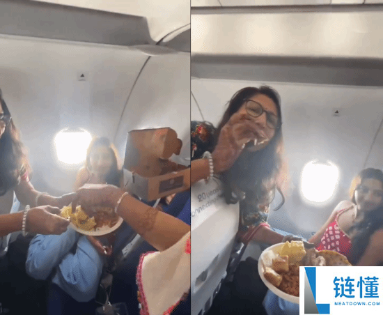 印度15口之家飞机聚餐引发热议：过道分发自带食物被嘲像火车旅行